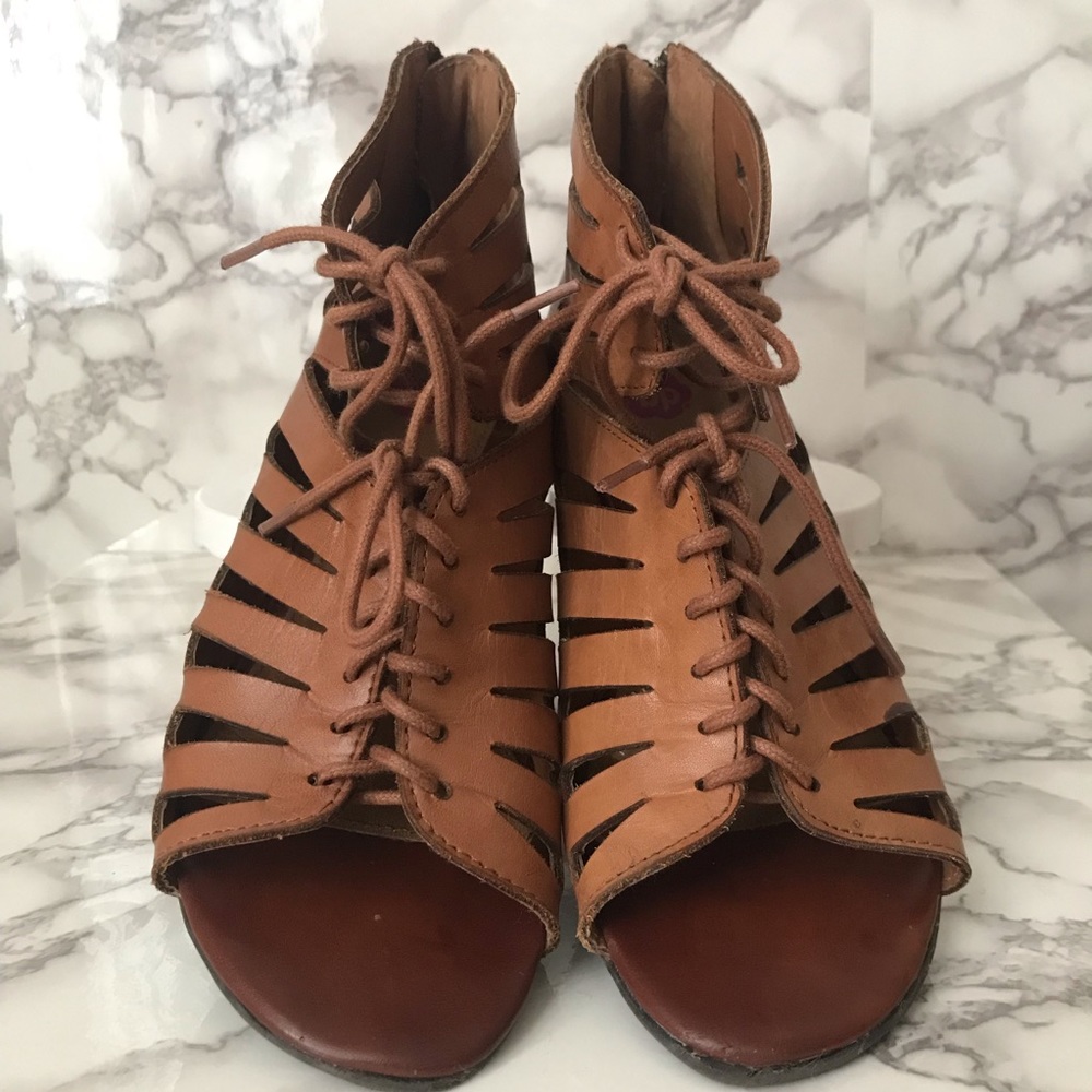 BP Brown Lace Up Sandals